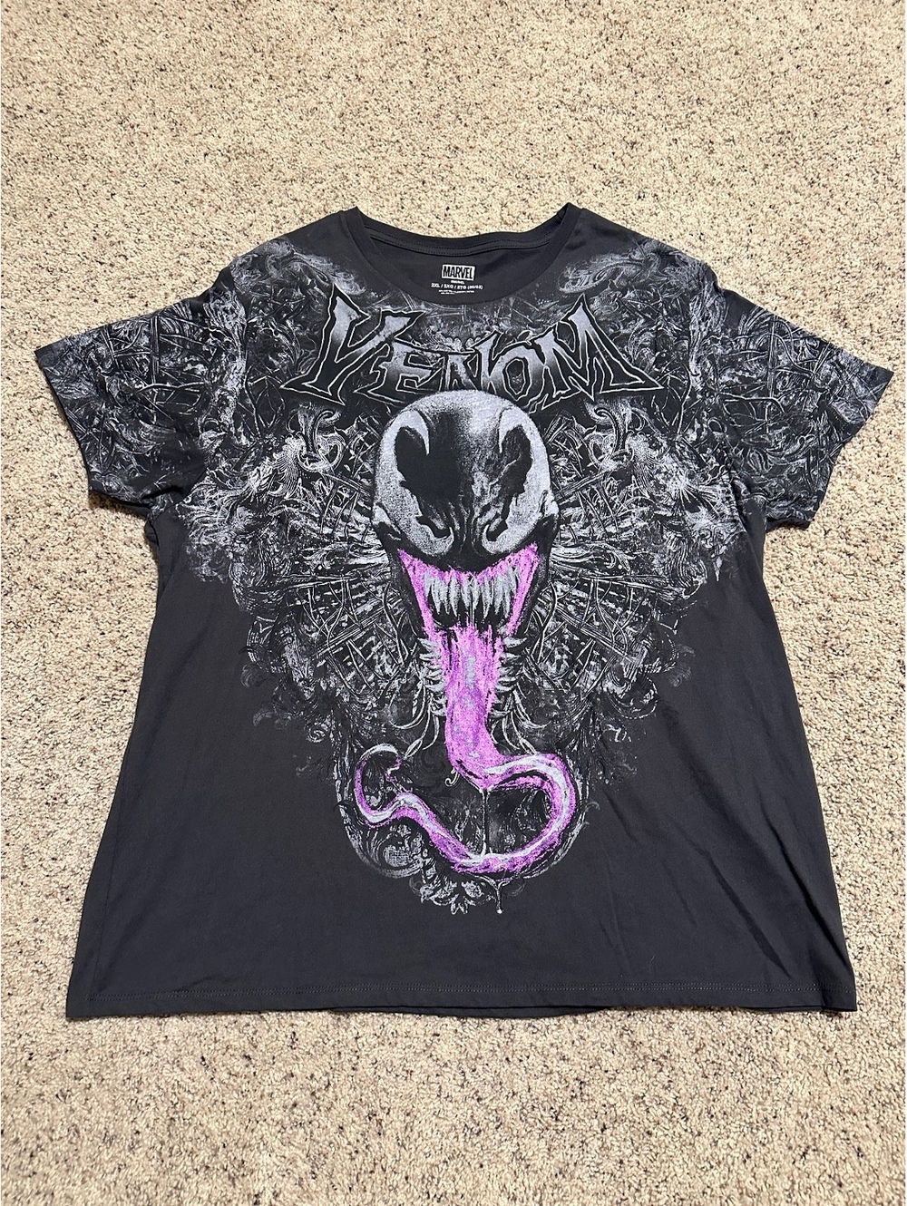 Marvel Venom Graphic T-Shirt 2XL Black Cotton Blend